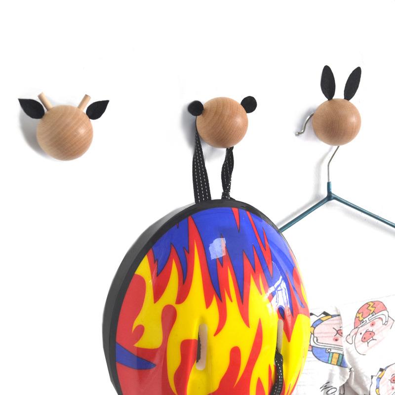 Baby Nursery Hooks - 모던 미니멀리스트 나무 걸이 아동방 만화