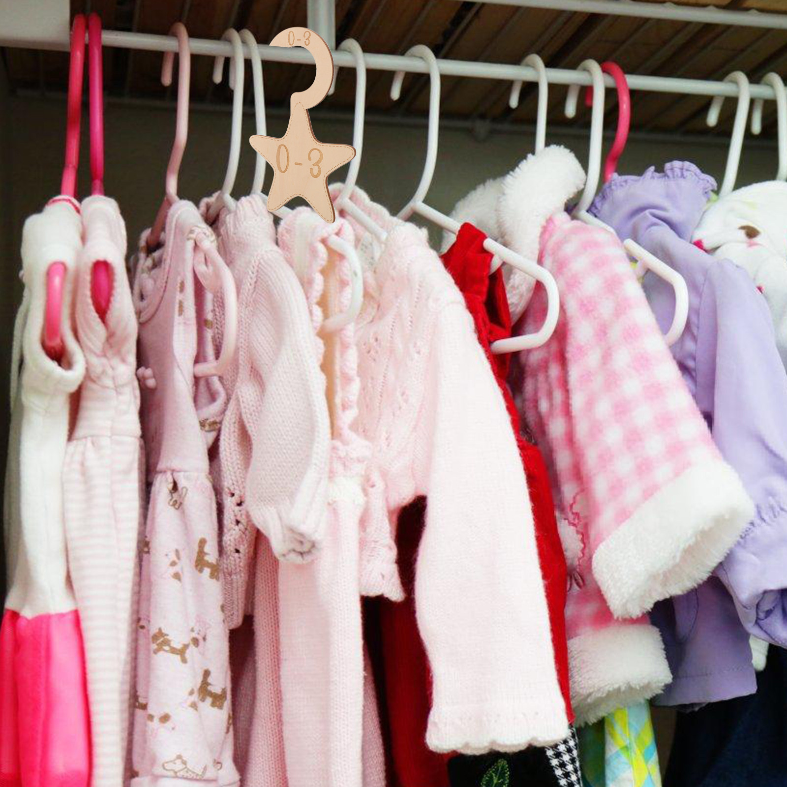 Baby Nursery Closet - 7개입 나무 유아용 옷장 분리대 세트,