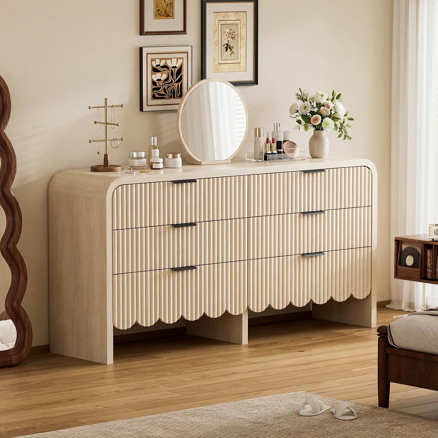 Baby Nursery Closet - 나무 6단 서랍장, 아기방 수납 서랍장,