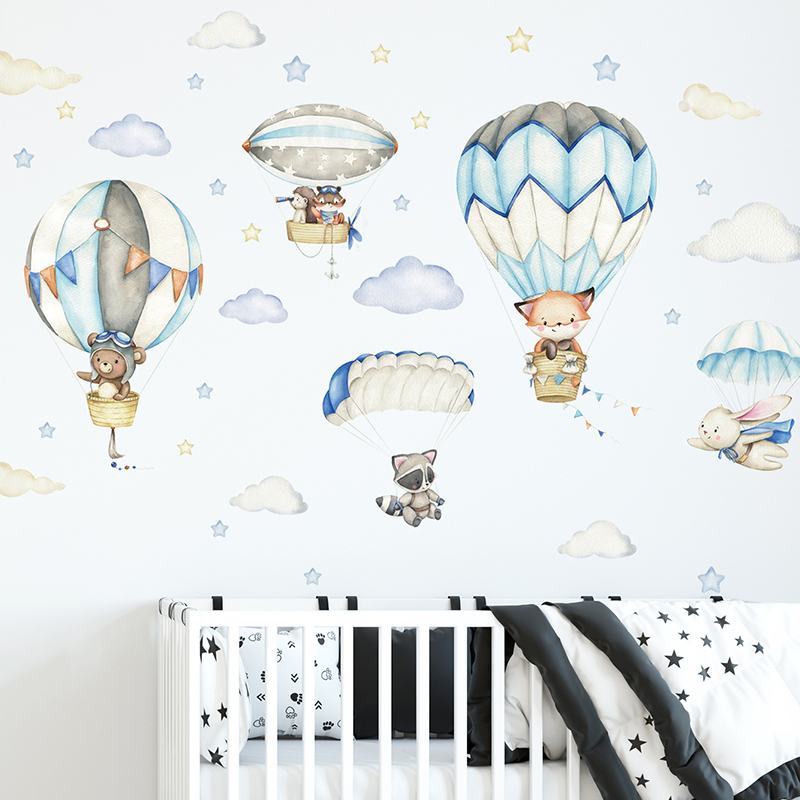 Baby Nursery Needs - 만화 귀여운 동물 뜨거운 공기 풍선