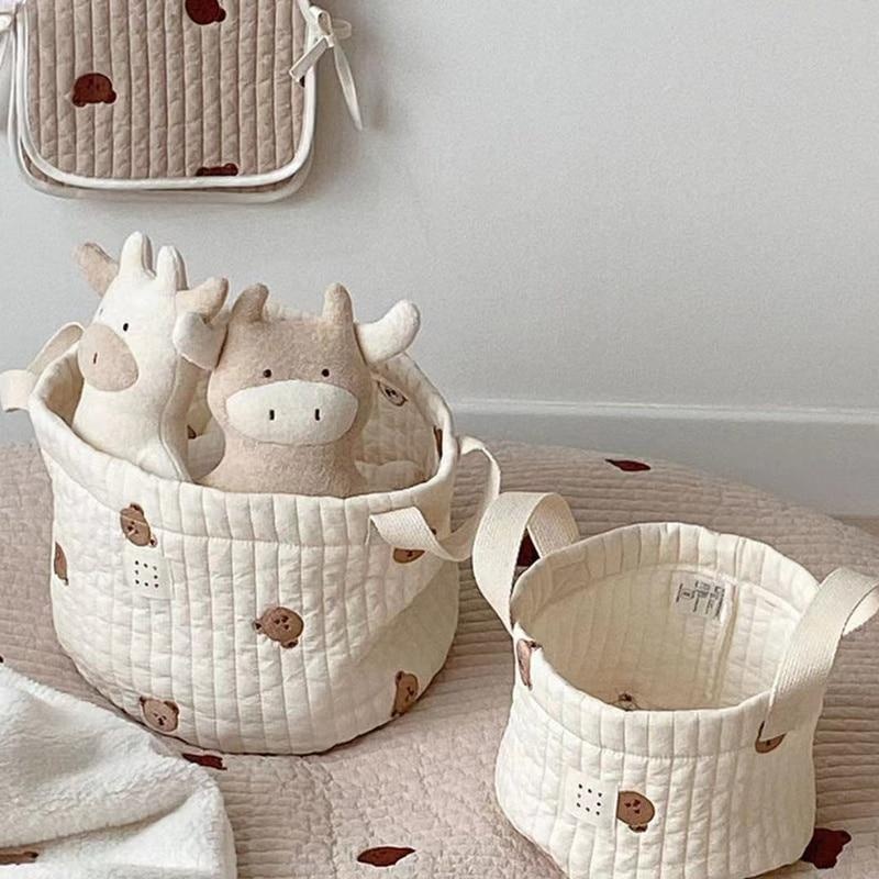 Baby Nursery Wardrobe - 귀여운 곰 자수 기저귀 가방 기저귀