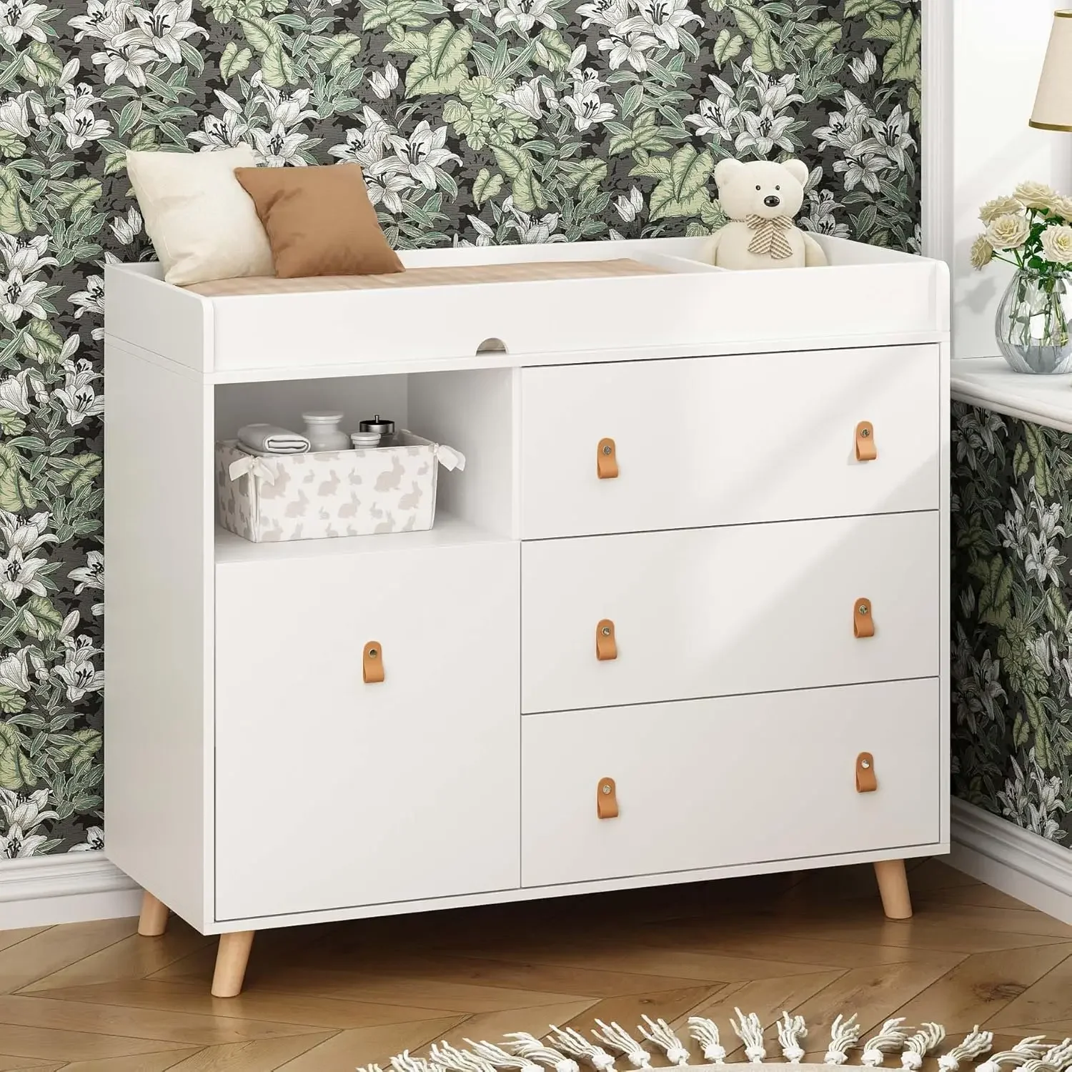 Baby Nursery Chest Of Drawers - 아기용 서랍장 겸용 기저귀 교환대, 숨겨진
