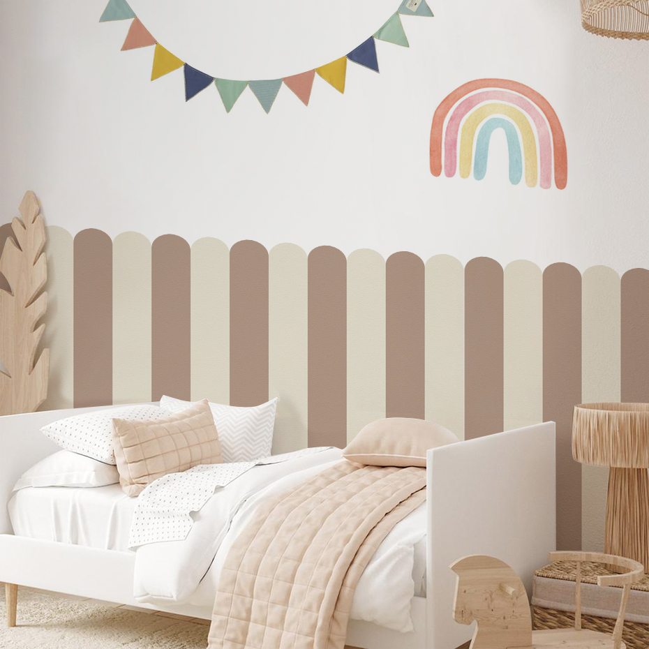 Baby Nursery Wall Art - 여러 가지 빛깔의 세로 줄무늬 아크