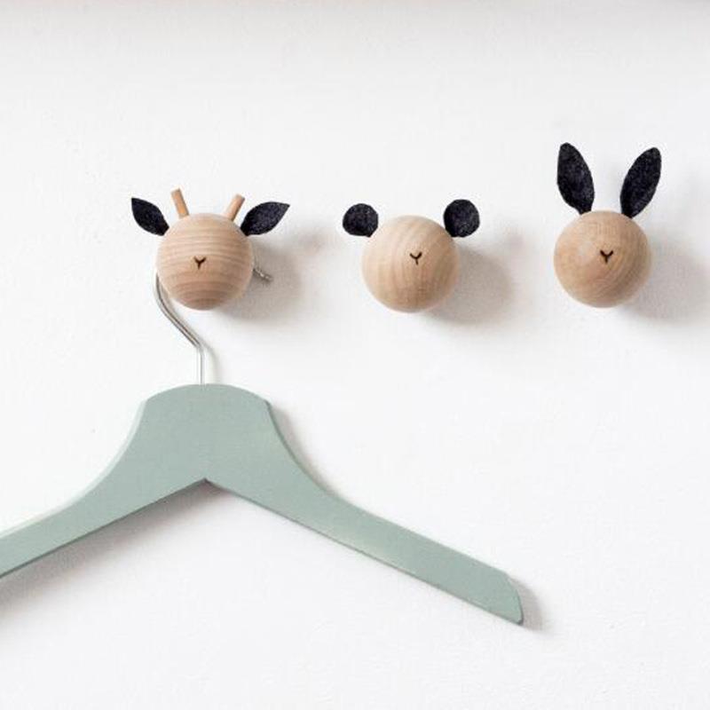 모던 미니멀리스트 나무 걸이 아동방 만화 동물 머리 모 - Baby Nursery Hooks 리뷰 및 가격