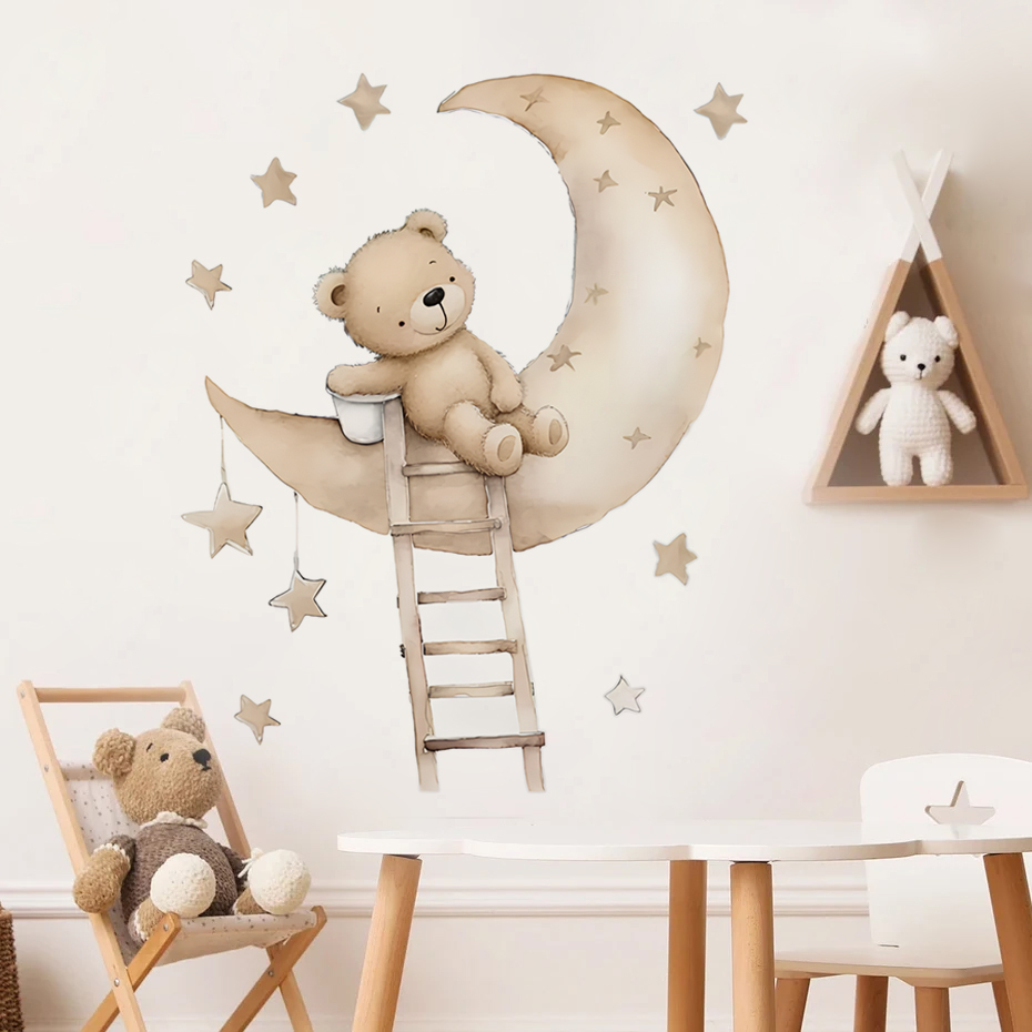 귀여운 곰 스타 구름 벽 스티커 어린이 방 소녀 소년  - Baby Nursery Decor Boy 리뷰 및 가격