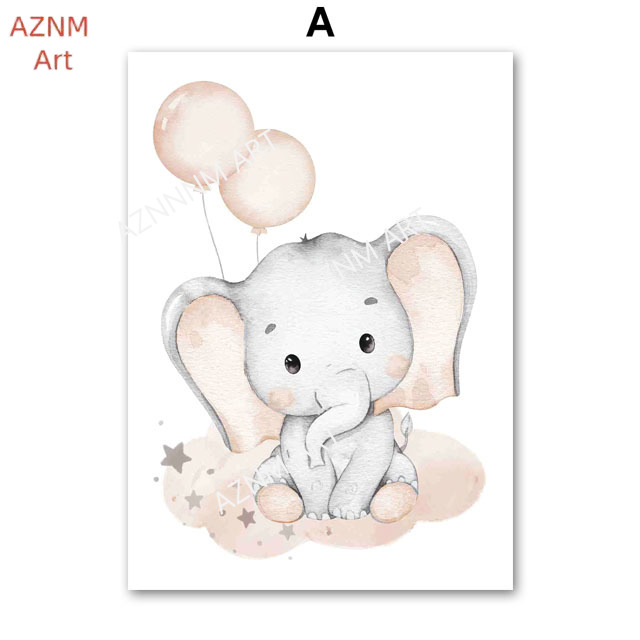 코끼리 풍선 무지개 달 별 구름 스윙 아기 어린이 포스 - Baby Nursery Wall Art 리뷰 및 가격