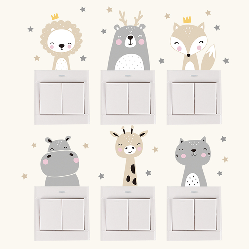 6 개/대 Boho 색상 귀여운 미소 만화 동물 스위치 - Baby Nursery Needs 리뷰 및 가격