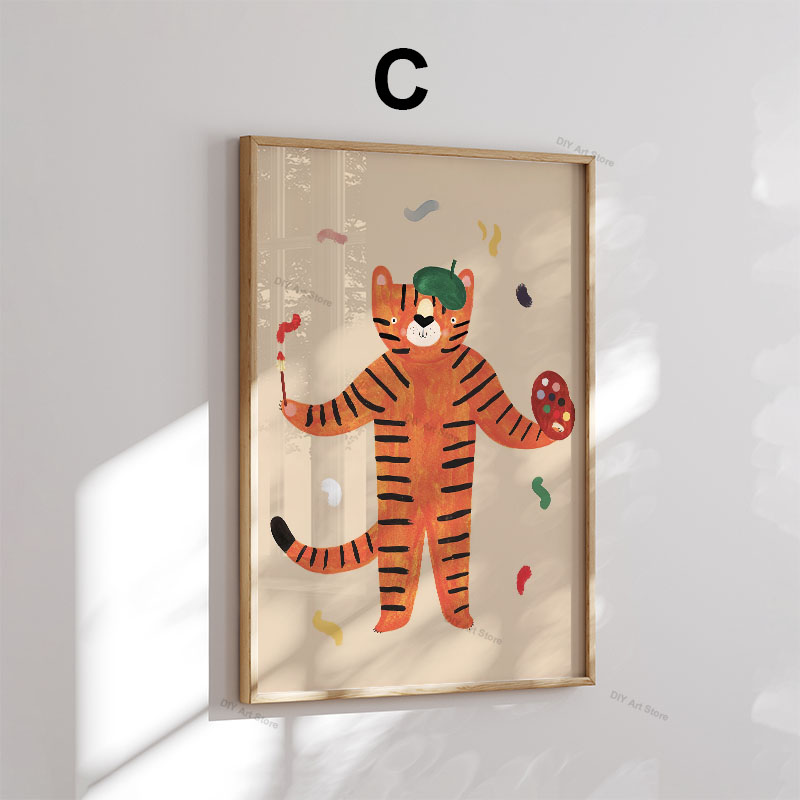 재미있는 만화 동물 보육원 벽 장식 캔버스 그림 곰 호 - Baby Nursery Wall Art 리뷰 및 가격