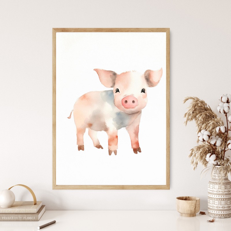 수채화 농장 동물 아기 말 오리 양 포스터 및 프린트  - Baby Nursery Needs 리뷰 및 가격