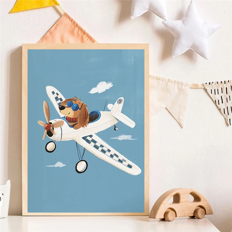 강아지 비행기 사자 자동차 동물 스케이트보드 호랑이 자 - Baby Nursery Wall Art 리뷰 및 가격