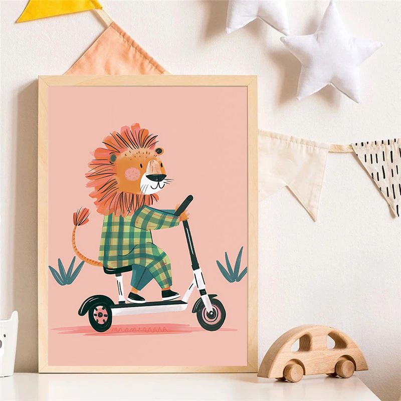 강아지 비행기 사자 자동차 동물 스케이트보드 호랑이 자 - Baby Nursery Wall Art 리뷰 및 가격