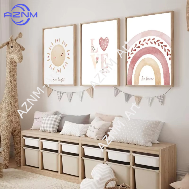 1PC/3PCS 스타일 레인보우 시리즈 캔버스 페인팅  - Baby Nursery Wall Art 리뷰 및 가격