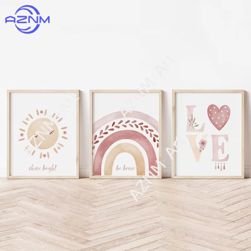1PC/3PCS 스타일 레인보우 시리즈 캔버스 페인팅  - Baby Nursery Wall Art 리뷰 및 가격