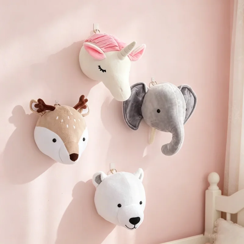 부드러운 봉제인형 벽 장식 코끼리 유니콘 사슴 플러시  - Baby Nursery Layout 리뷰 및 가격