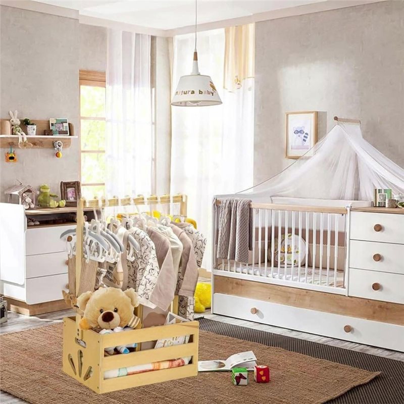 나무 손잡이가 달린 아기 선물 바구니, 아기 수납용품  - Baby Nursery Closet 리뷰 및 가격