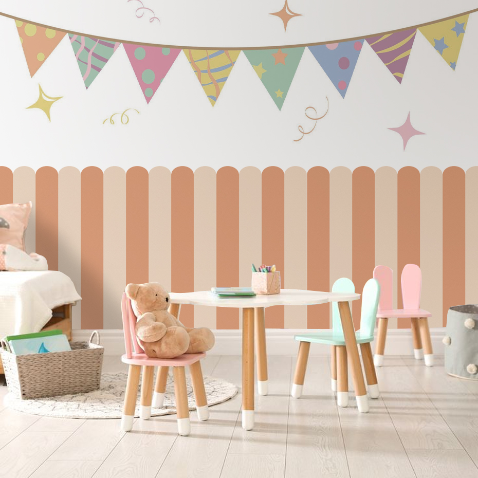 여러 가지 빛깔의 세로 줄무늬 아크 벽지 보육 어린이  - Baby Nursery Wall Art 리뷰 및 가격