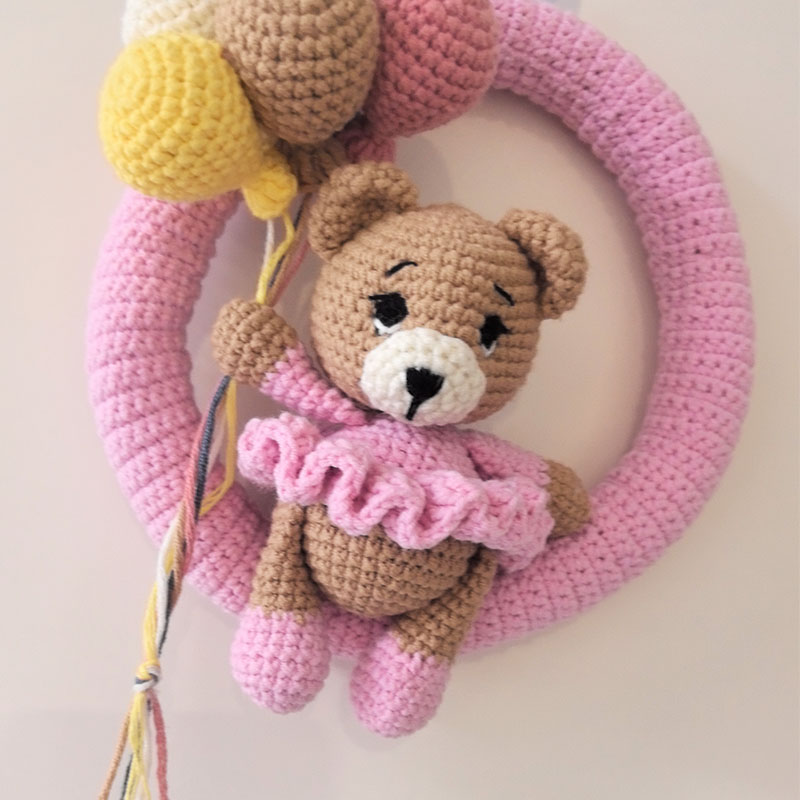 곰과 풍선이 있는 맞춤형 크로셰 이름 화환, 아기를 위 - Baby Nursery Needs 리뷰 및 가격