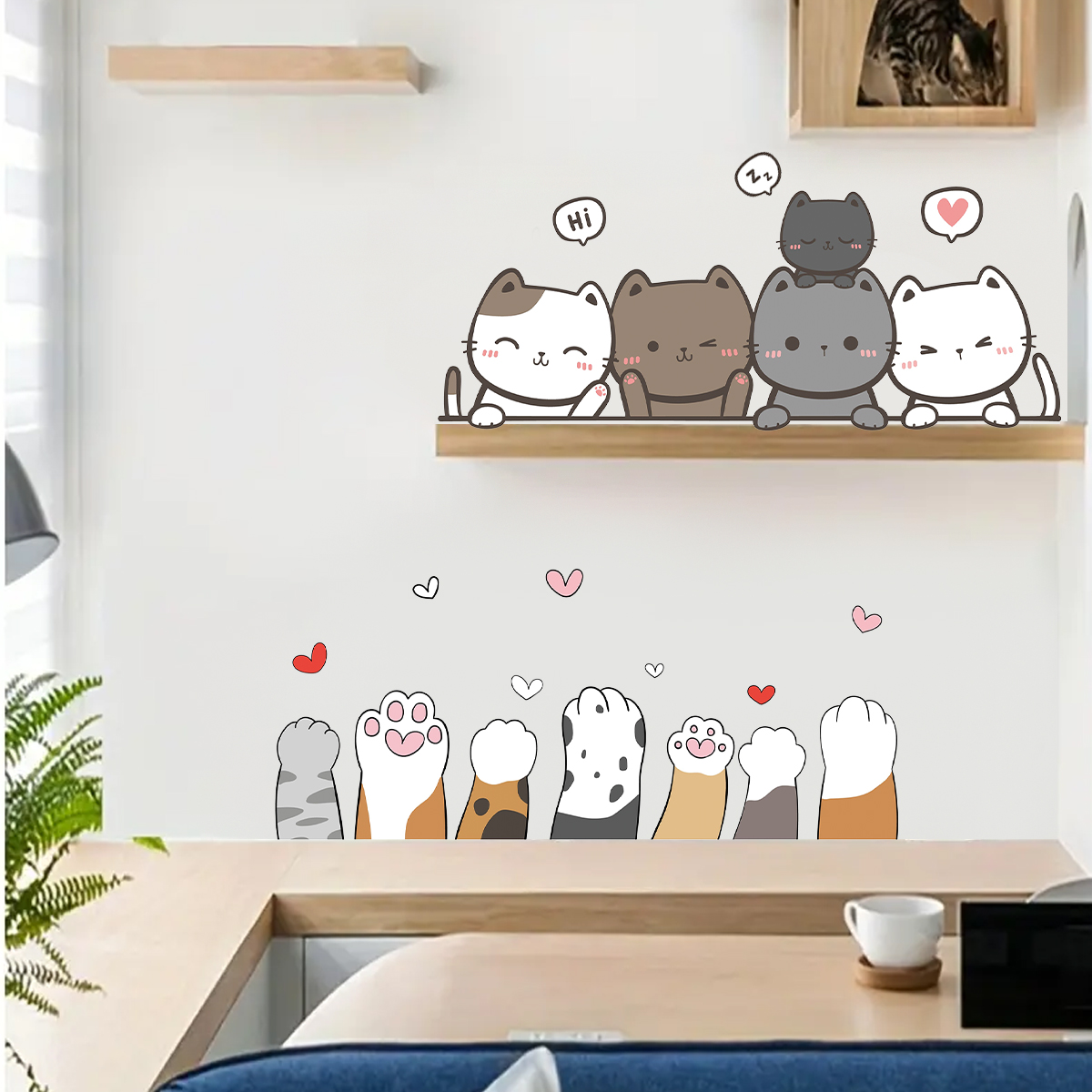 어린이 방 문짝 벽 데칼, 만화 귀여운 고양이 발톱,  - Baby Nursery Needs 리뷰 및 가격