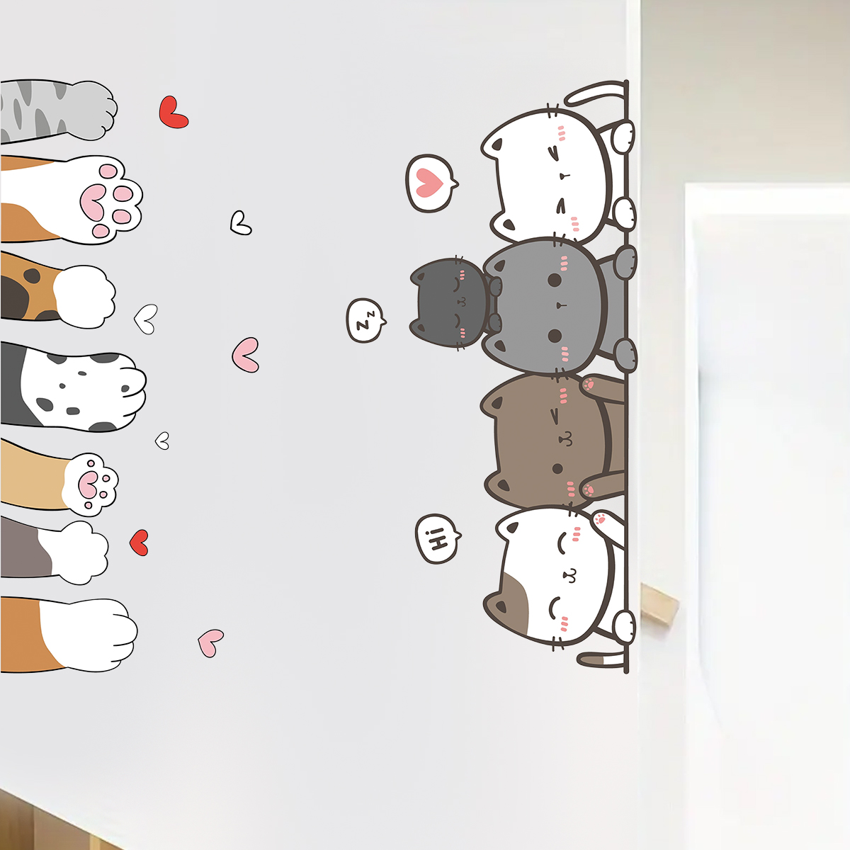 어린이 방 문짝 벽 데칼, 만화 귀여운 고양이 발톱,  - Baby Nursery Needs 리뷰 및 가격