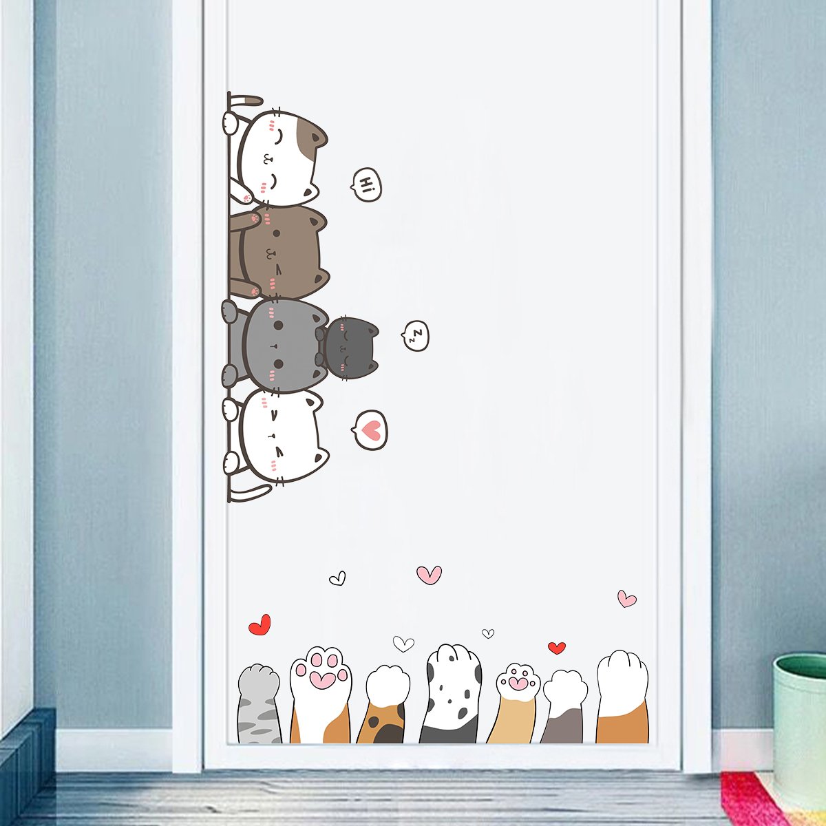 어린이 방 문짝 벽 데칼, 만화 귀여운 고양이 발톱,  - Baby Nursery Needs 리뷰 및 가격